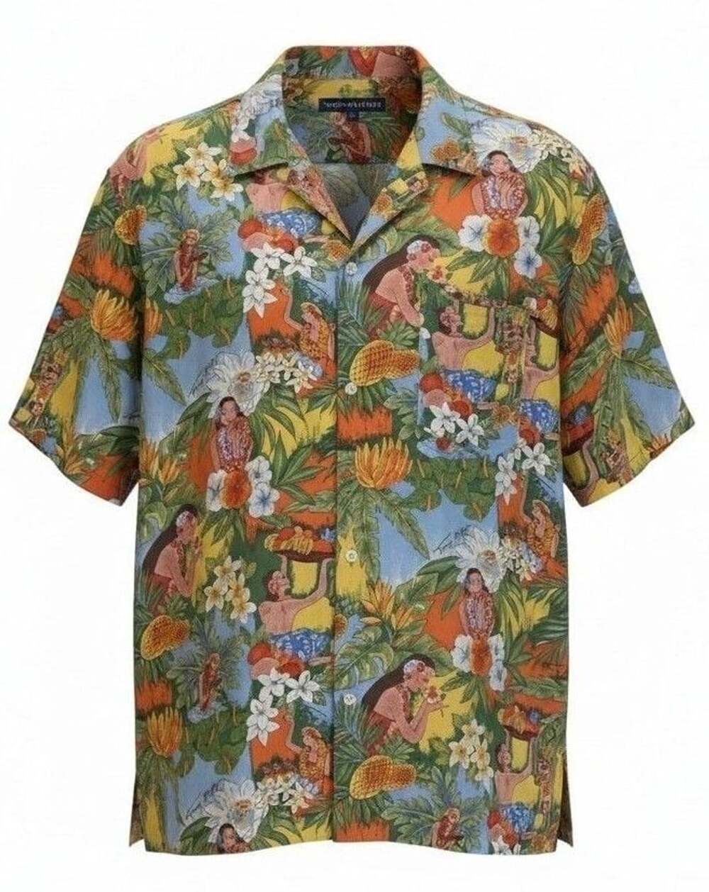 Tommy Hilfiger Hula Girl Hawaiian Camp Shirt XL